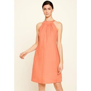 28 Palms Dress S Halter 100% Linen Pink